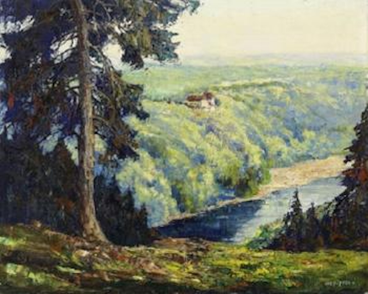 Schloss 'Burgk' mit Saale by Otto Pippel