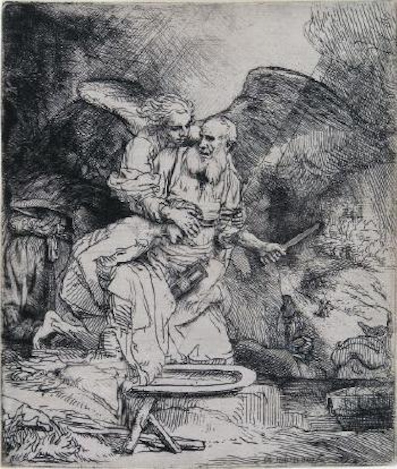 Abrahams Opfer by Attributed to Rembrandt Harmensz van Rijn