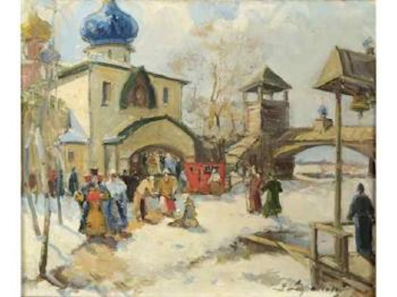 La sortie de l'église by Georgij Aleksandrovic Lapschin