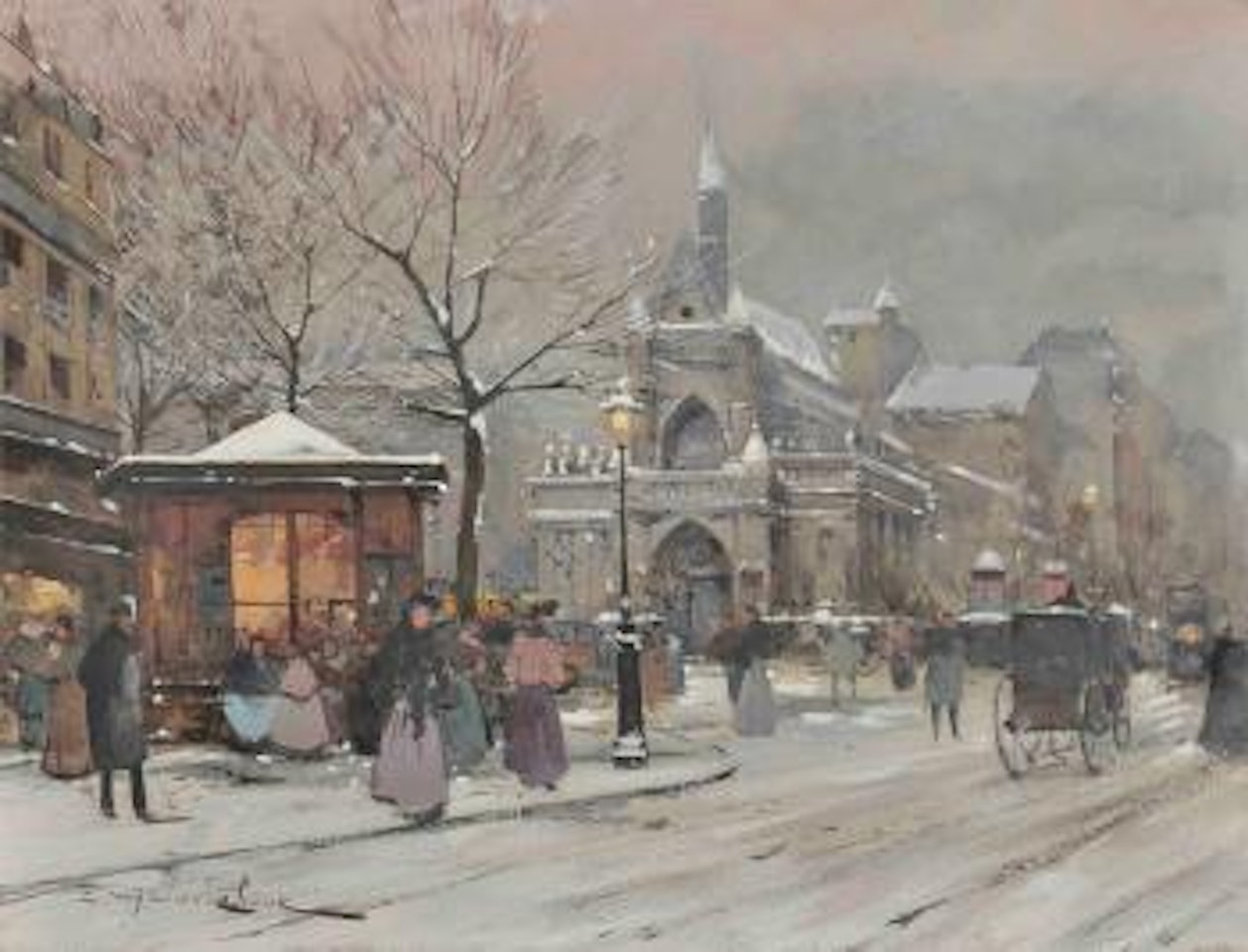 Paris - atardecer invernal by Eugene Galien-Laloue