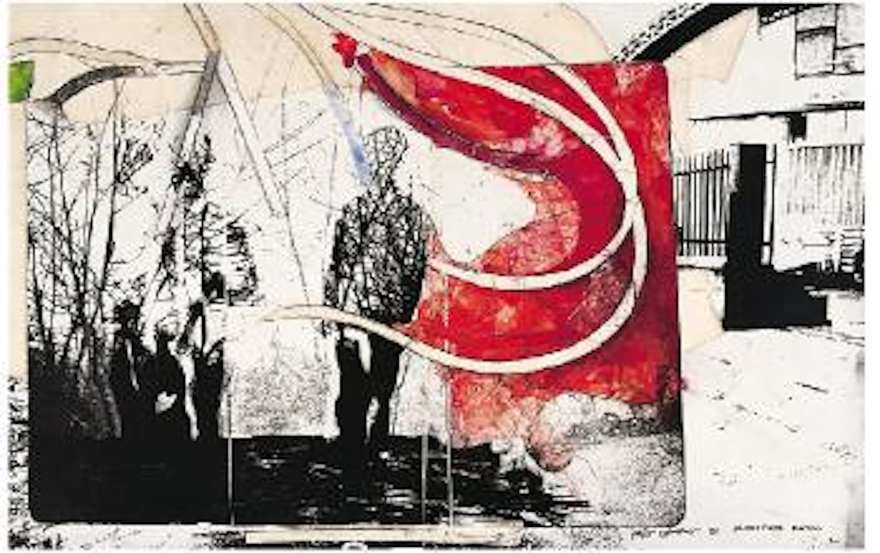 Paraticolare di paesaggio rosso by Mario Schifano