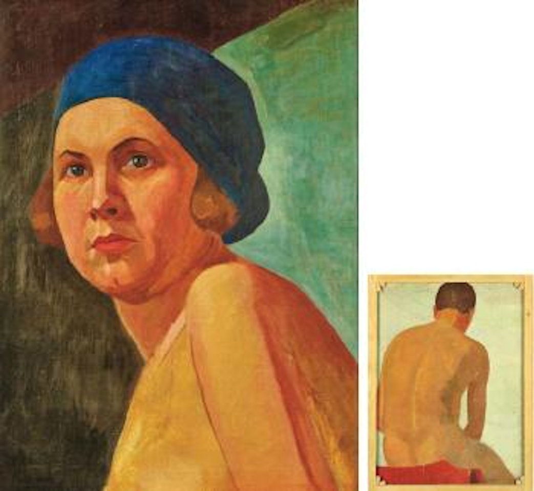 Portrait de femme double face by Russian School