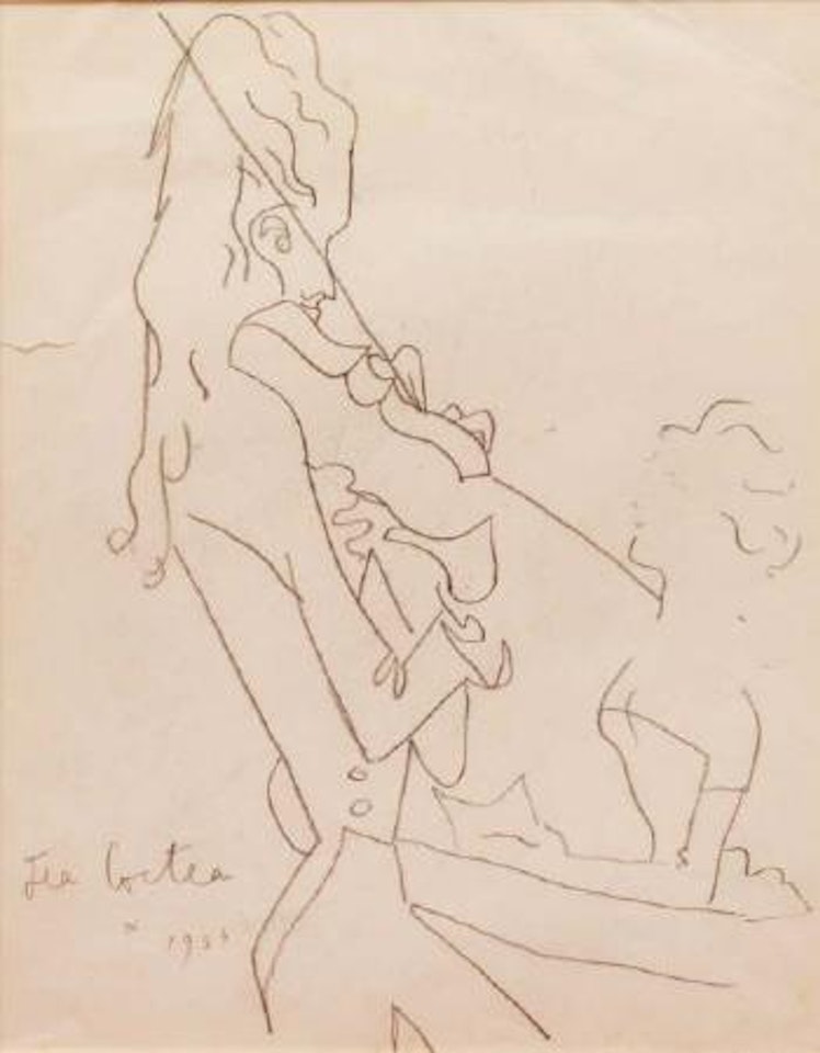 Violoniste et jeune femme by Jean Cocteau