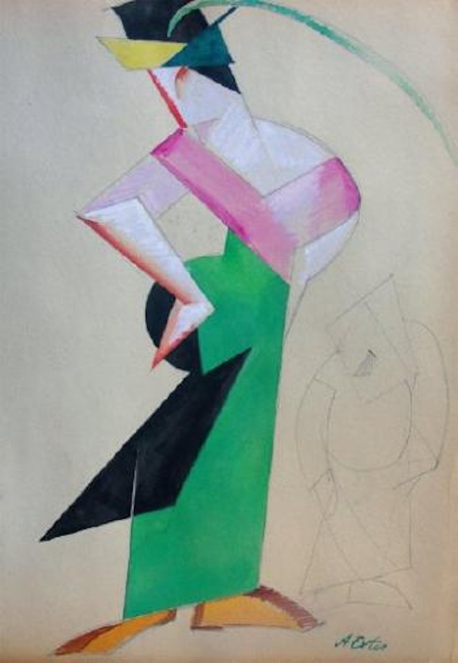 Projet de costume pour 'La camarade Khlestakov' by Alexandra Exter