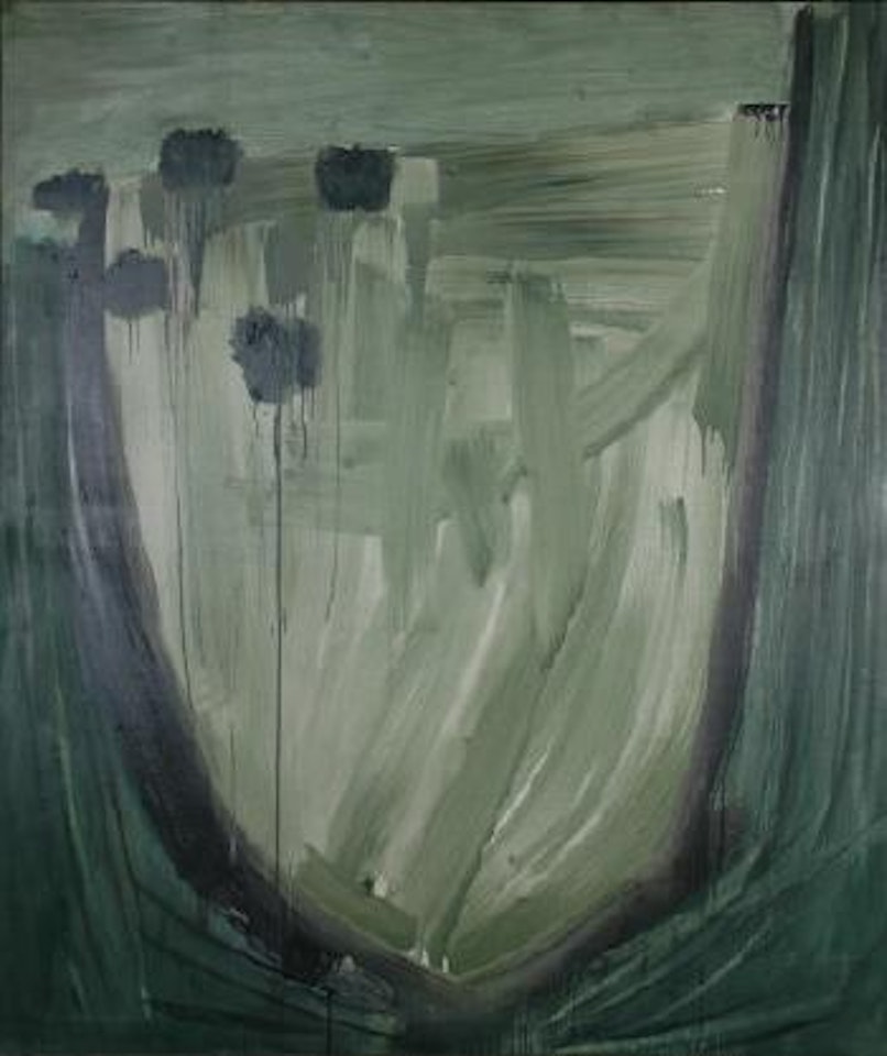 Black and green border painting by Terry Frost