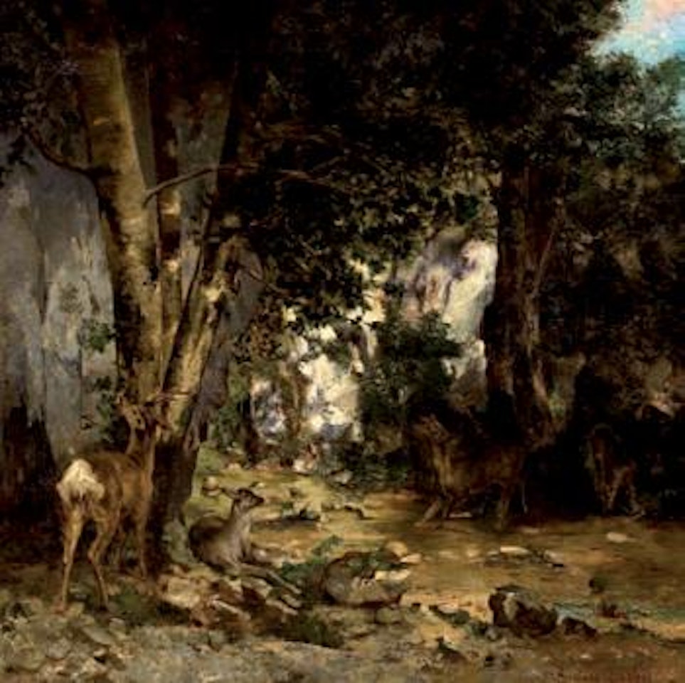 La remise de chevreuils au Ruisseau de Plaisir Fontaine by Gustave Courbet