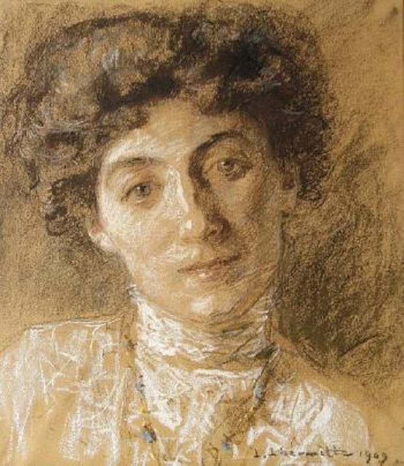 Portrait de Madame Jean Lhermitte, nee Lucie Megret by Léon Augustin Lhermitte