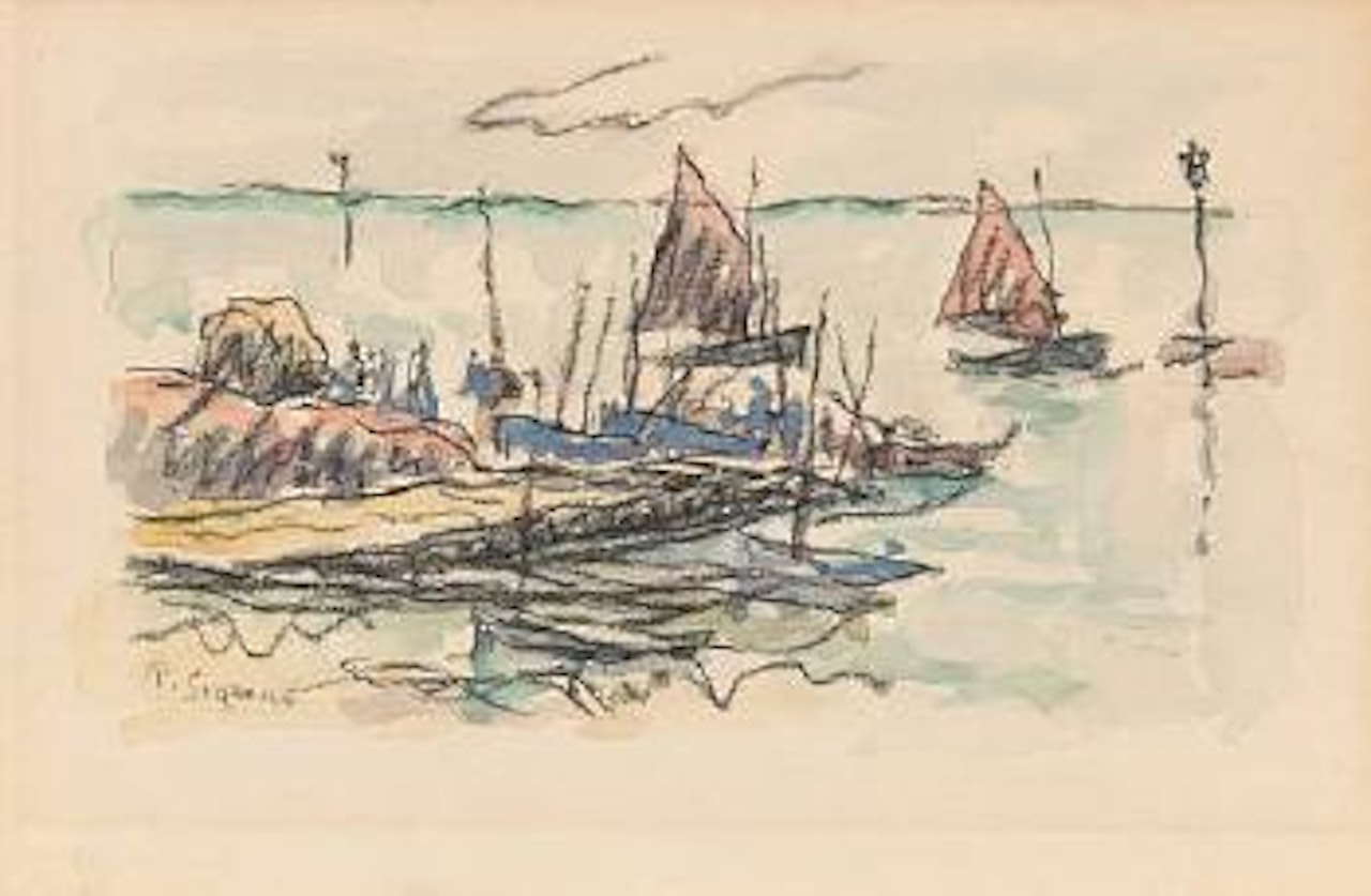 Voiliers à quai by Paul Signac