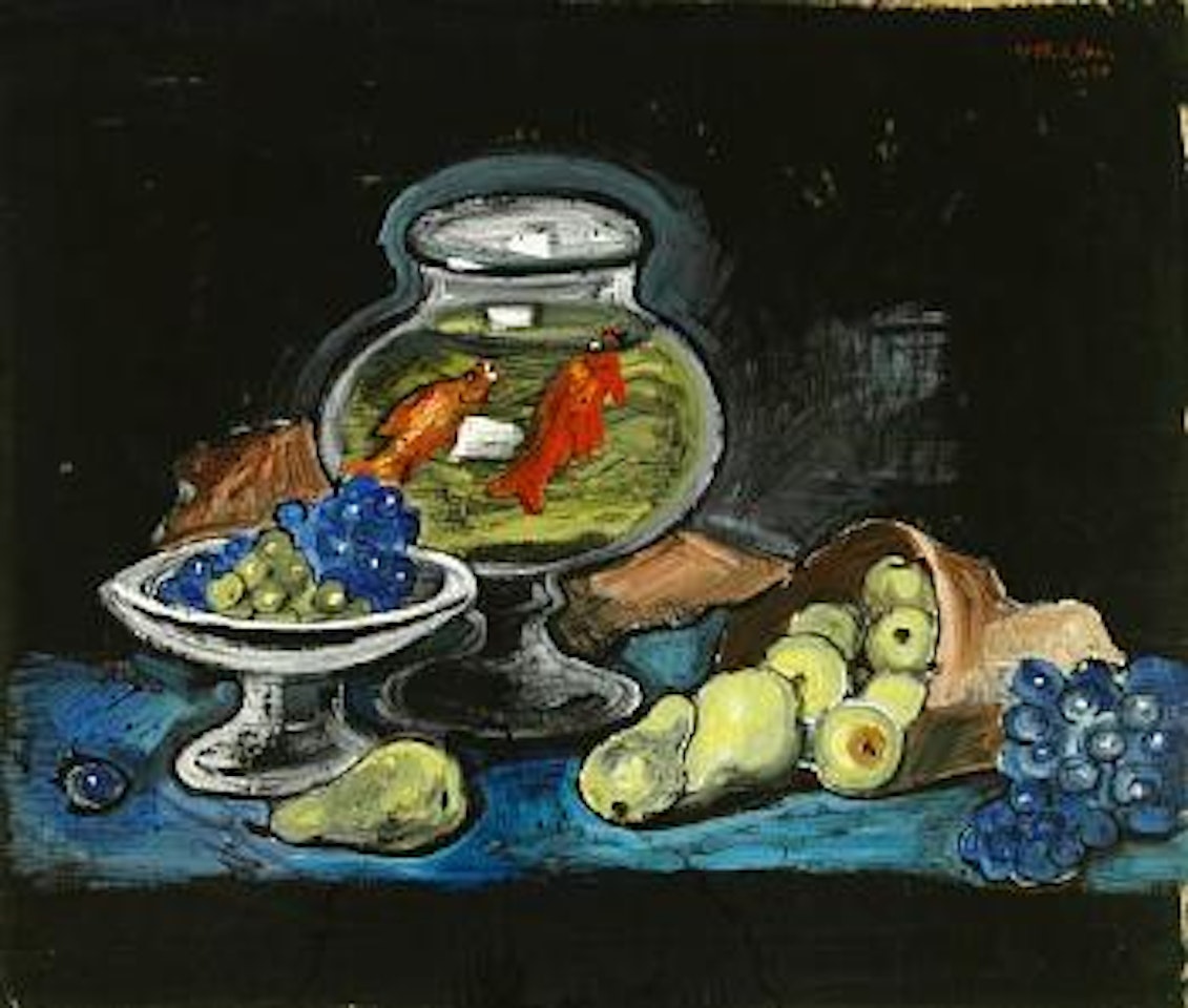 Stilleben mit goldfischglas by Max Pechstein