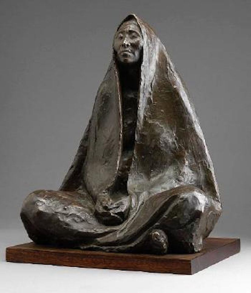 Mujer sentata con rebozo - orante by Francisco Zuñiga