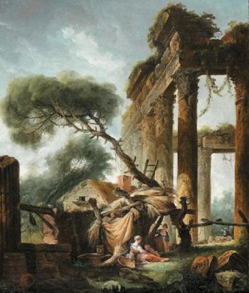 Bergers et enfants dans des ruines by Hubert Robert