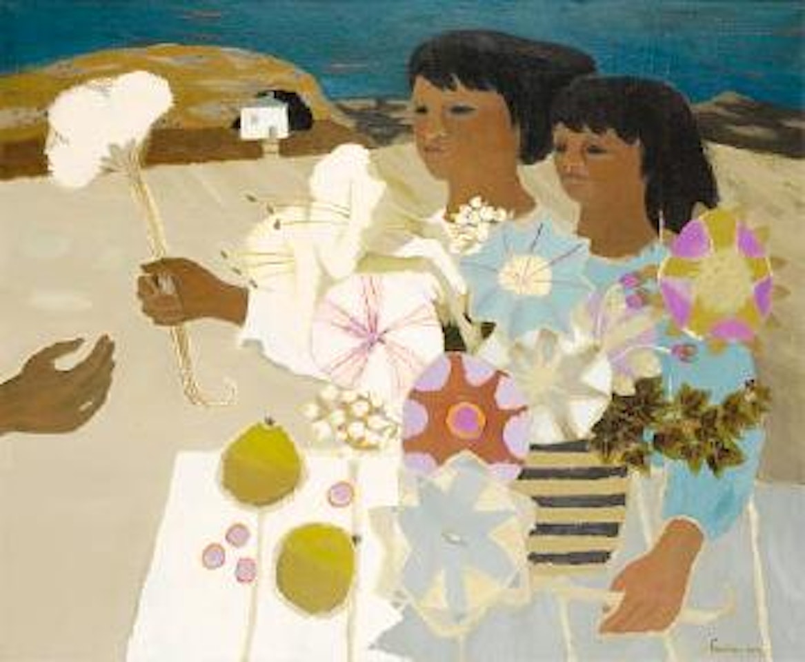 The black striped jug by Mary Fedden