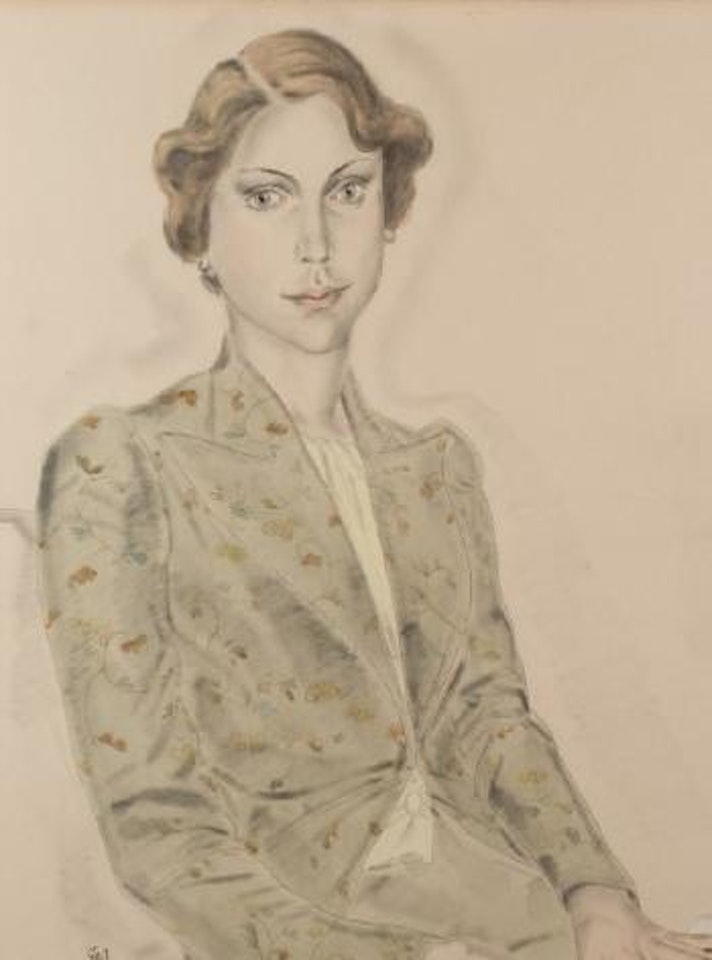 Portrait de jeune femme au livre, Tokyo by Leonard Tsuguharu Foujita