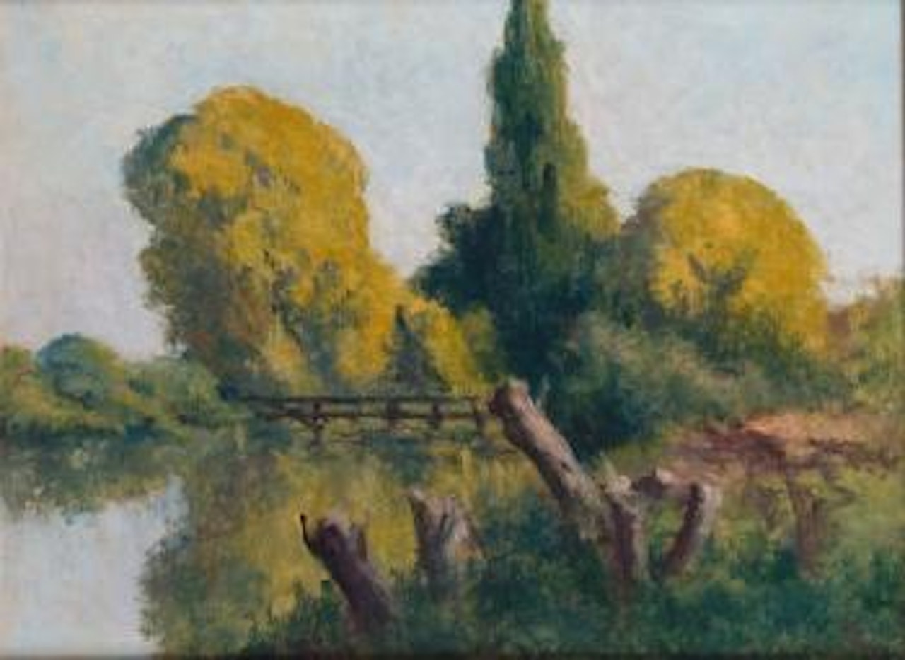 Rolleboise, le petit bras de Seine en automne by Maximilien Luce