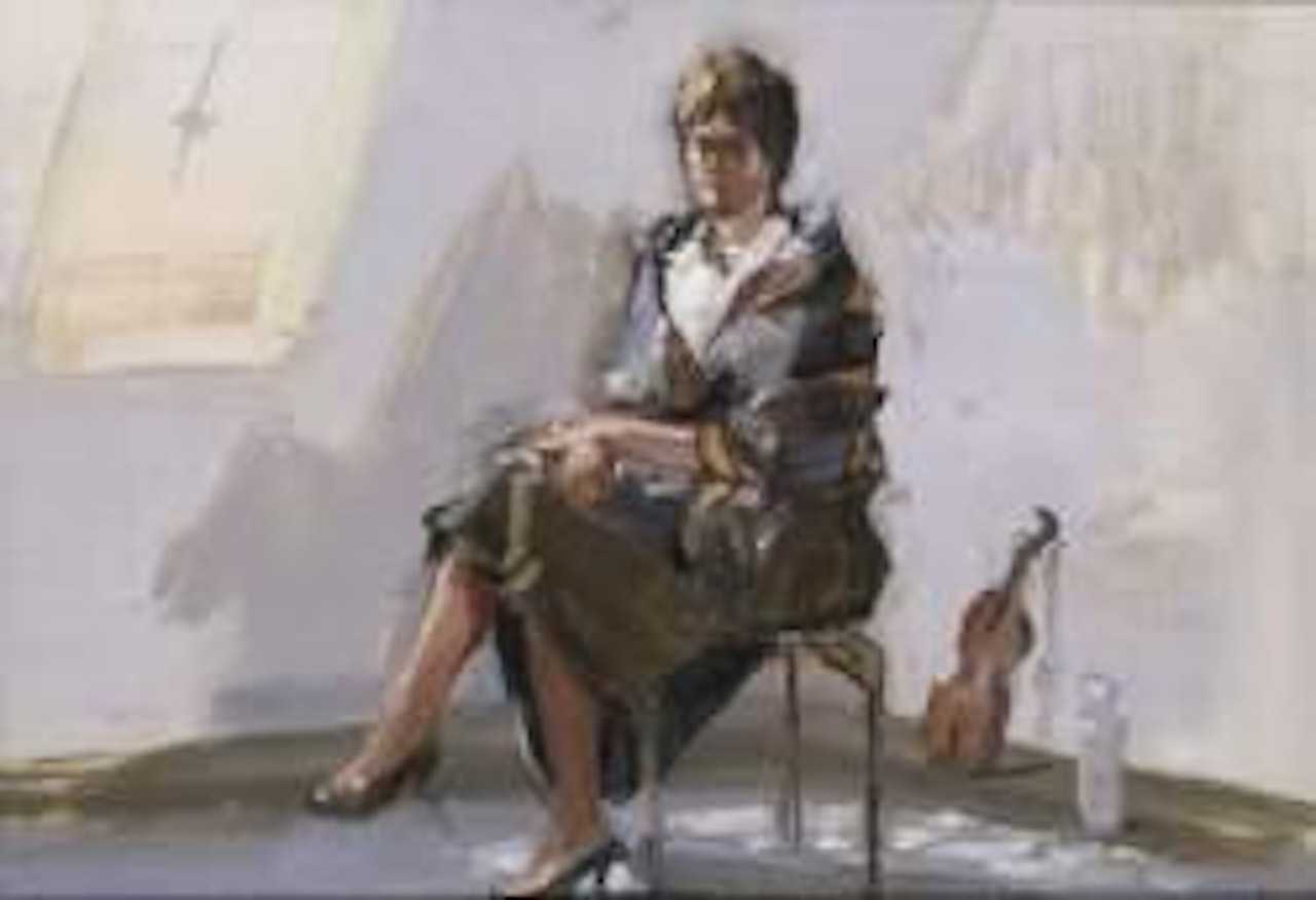 Jacqueline au violon by Jean Hélion