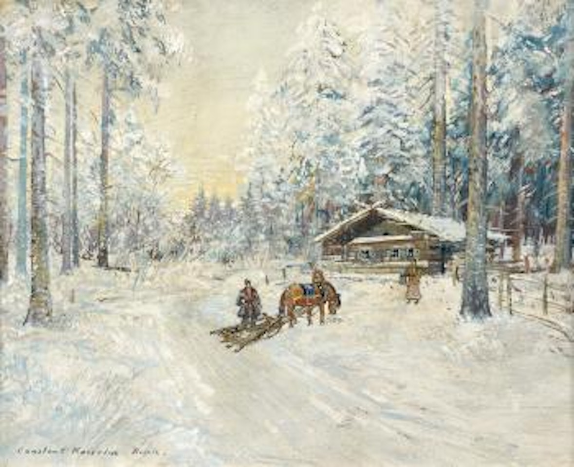 Traîneau dans la neige by Konstantin Alekseevich Korovin