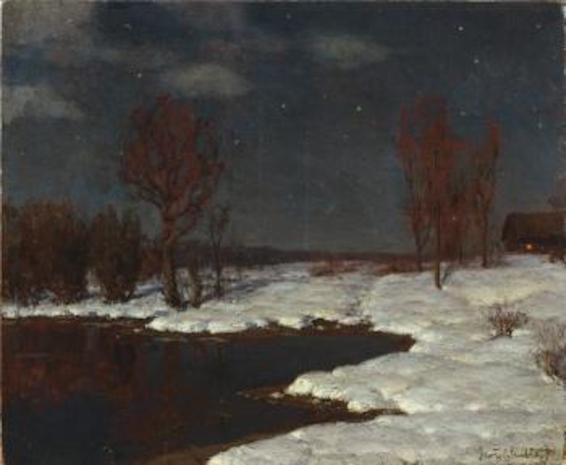 Crépsule sur l'étang enneigé by Ivan Fedorovich Choultse