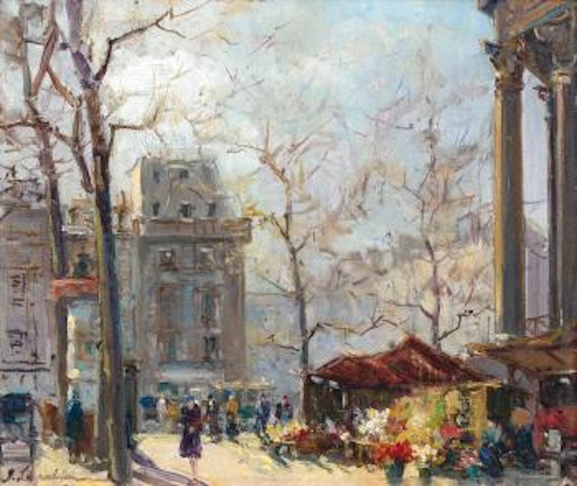 Marché aux fleurs, place de la Madeleine by Georgij Aleksandrovic Lapschin