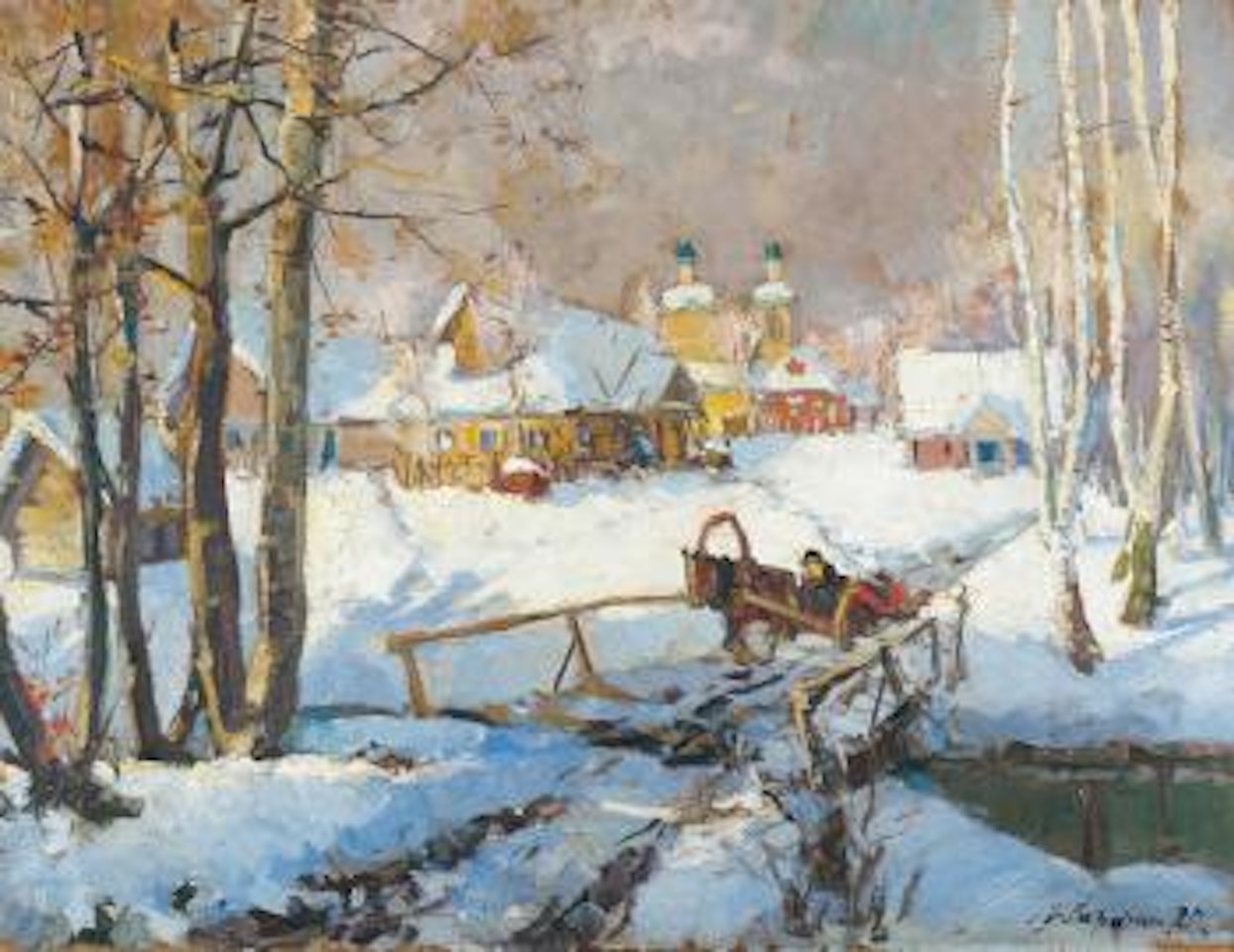 Le traîneau dans la neige by Georgij Aleksandrovic Lapschin