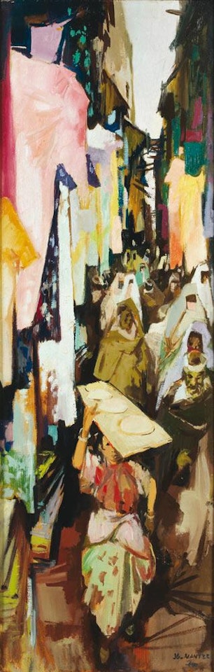 Dans le souk, la marchande de pain by Jean Gaston Mantel