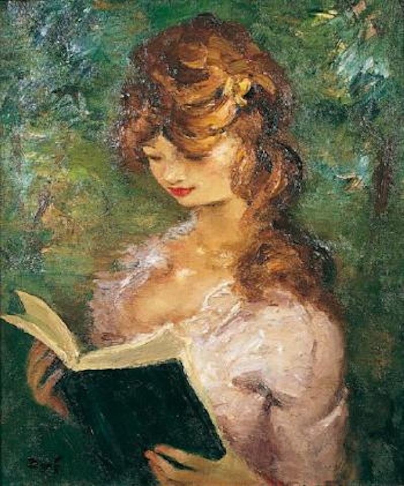 Jeune fille lisant by Marcel Dyf