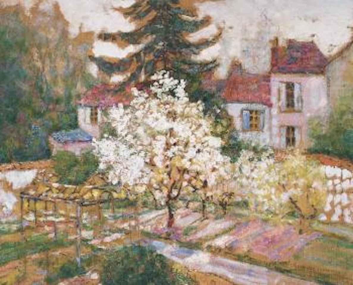 Maison et jardin en fleurs au printemps by Victor Charreton