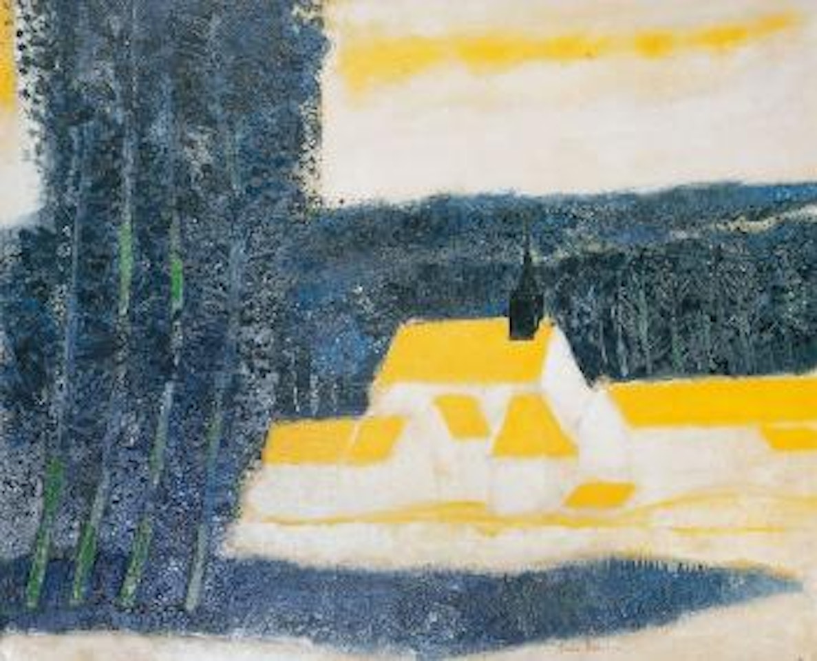 Village aux toits jaunes by André Brasilier