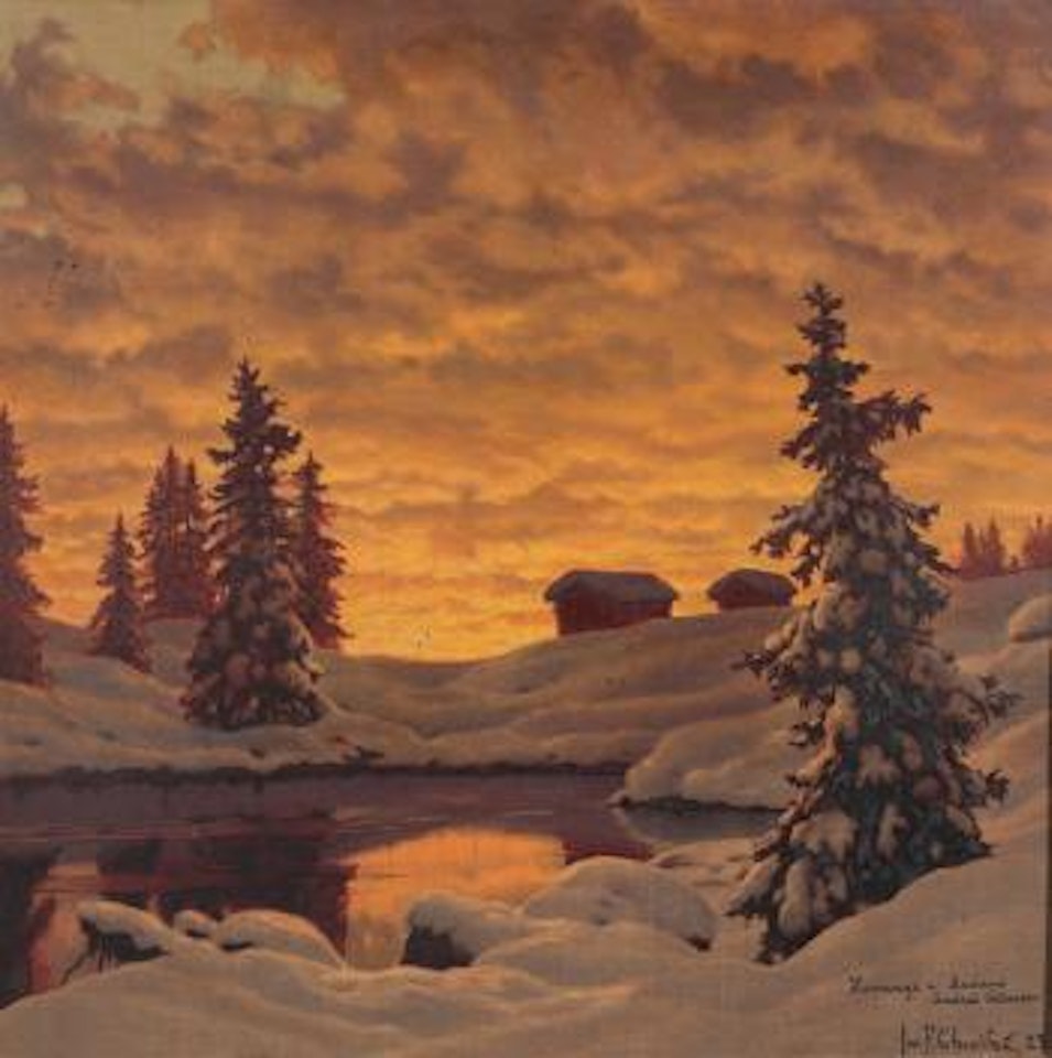 Coucher de soleil sur la neige by Ivan Fedorovich Choultse