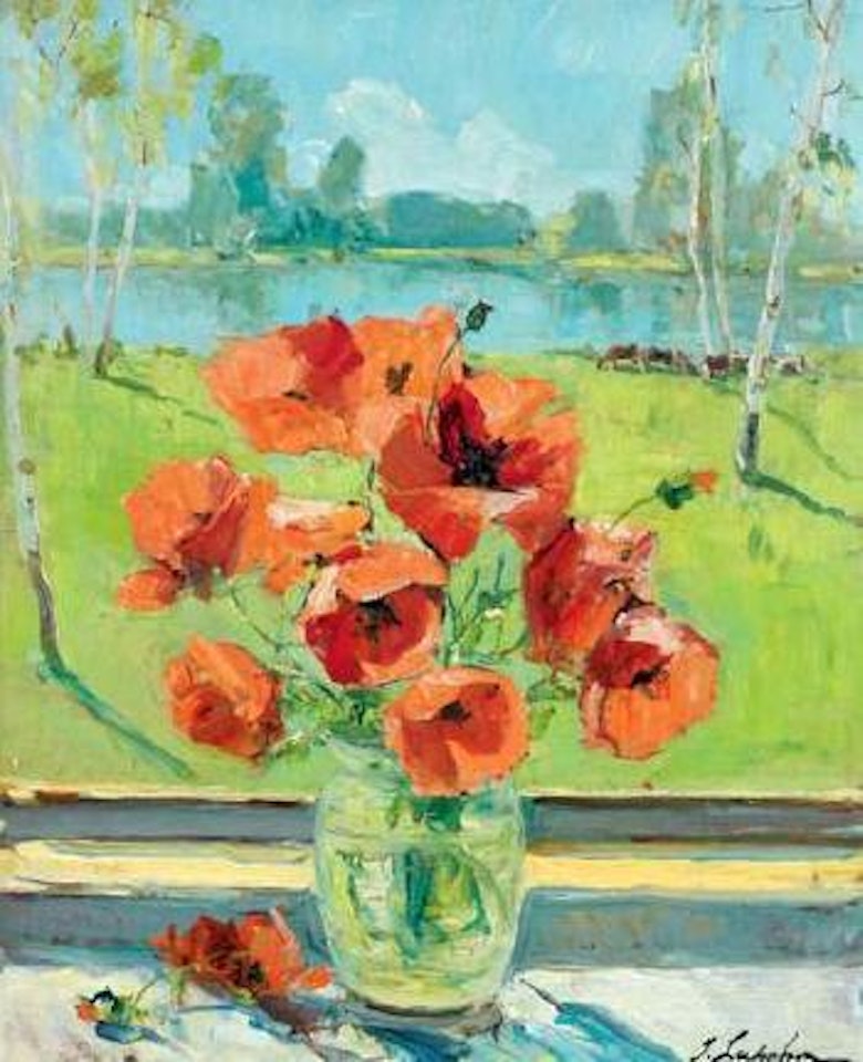 Bouquet de coquelicots by Georgij Aleksandrovic Lapschin