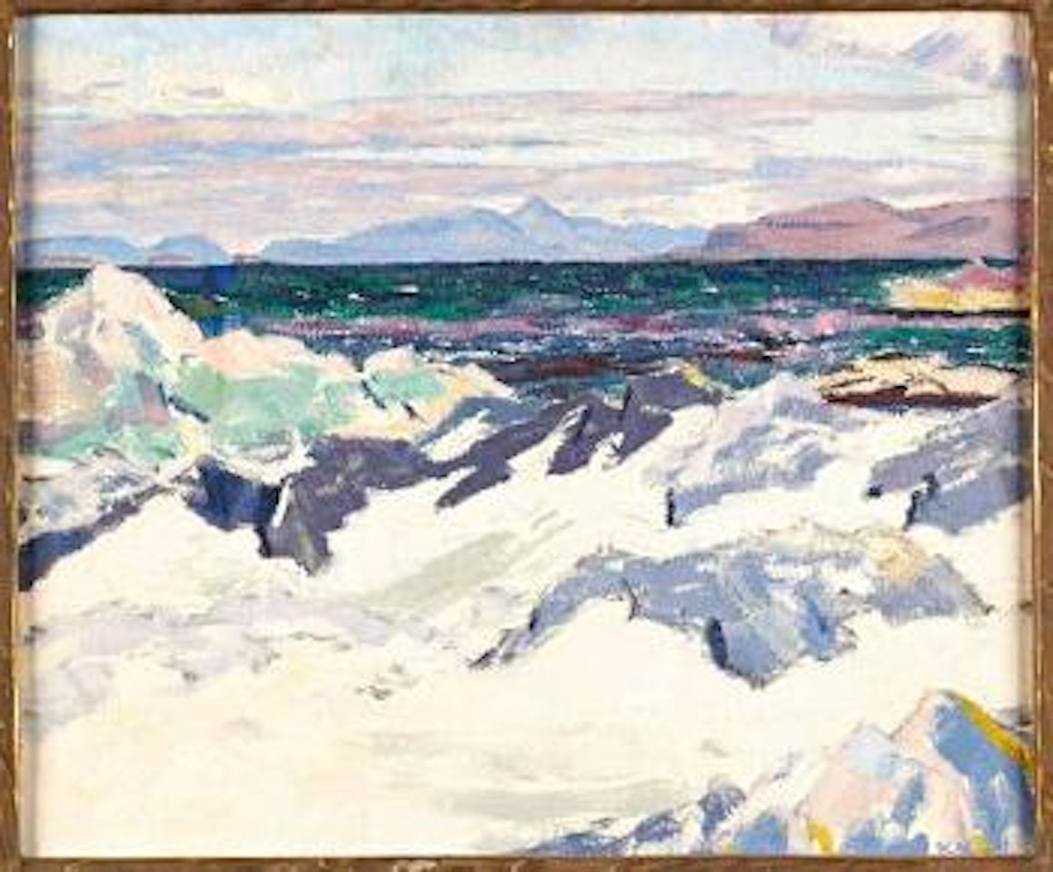 The Island of Rhum from Iona by Francis Campbell Boileau Cadell
