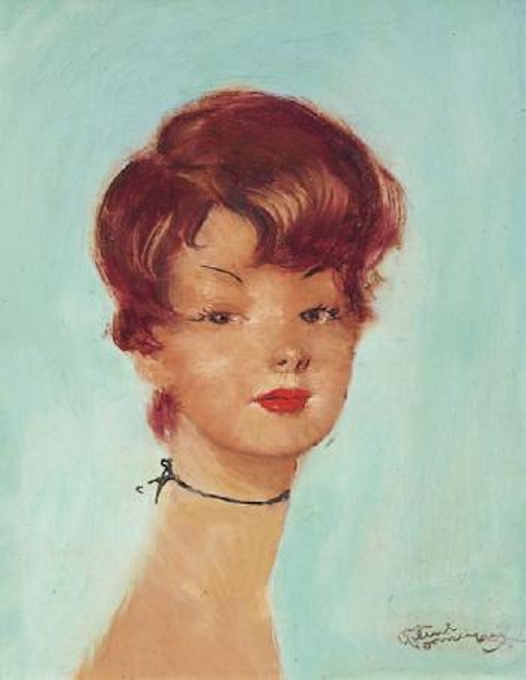 Portrait de jeune femme aux cheveux courts by Jean Gabriel Domergue