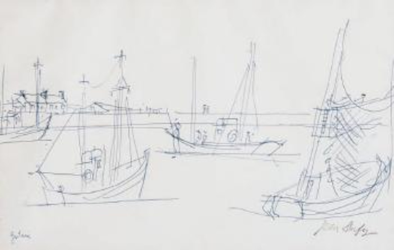 Chalutiers dans le port by Jean Dufy