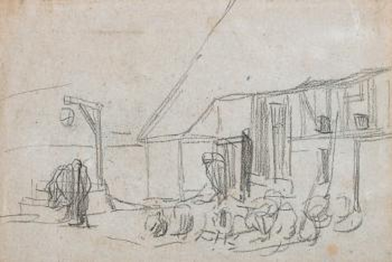 La ferme by Eugène Boudin