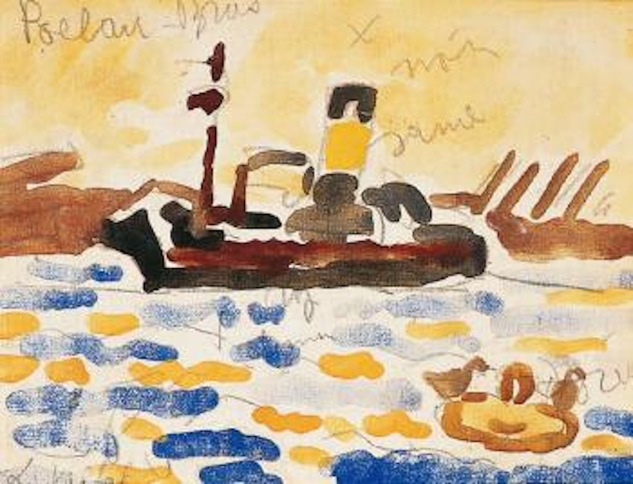 Bateau naviguant près du rivage by Louis Valtat