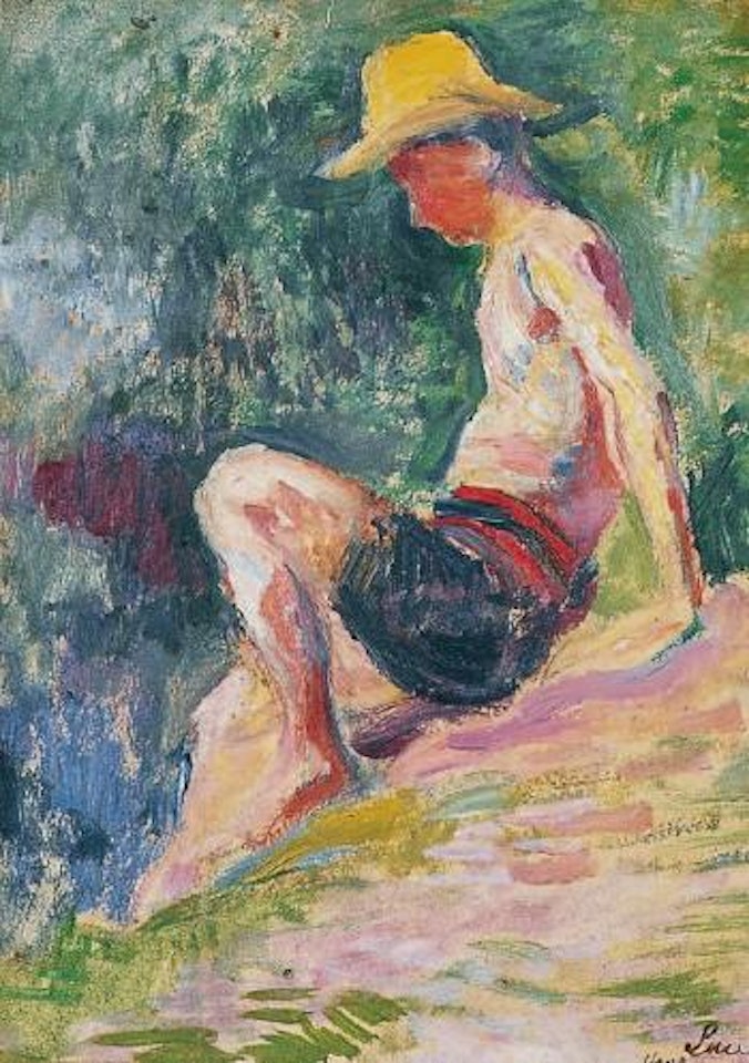 Jeune garçon au bord de la rivière by Maximilien Luce