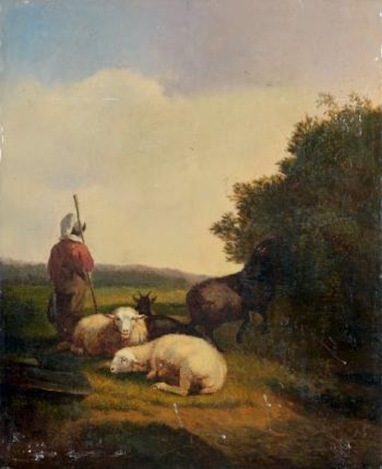 Pâtre et ses moutons by Eugène Joseph Verboeckhoven