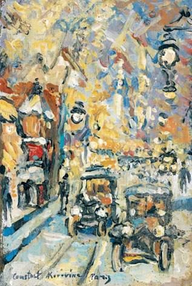 Une rue enneigée à Paris by Konstantin Alekseevich Korovin