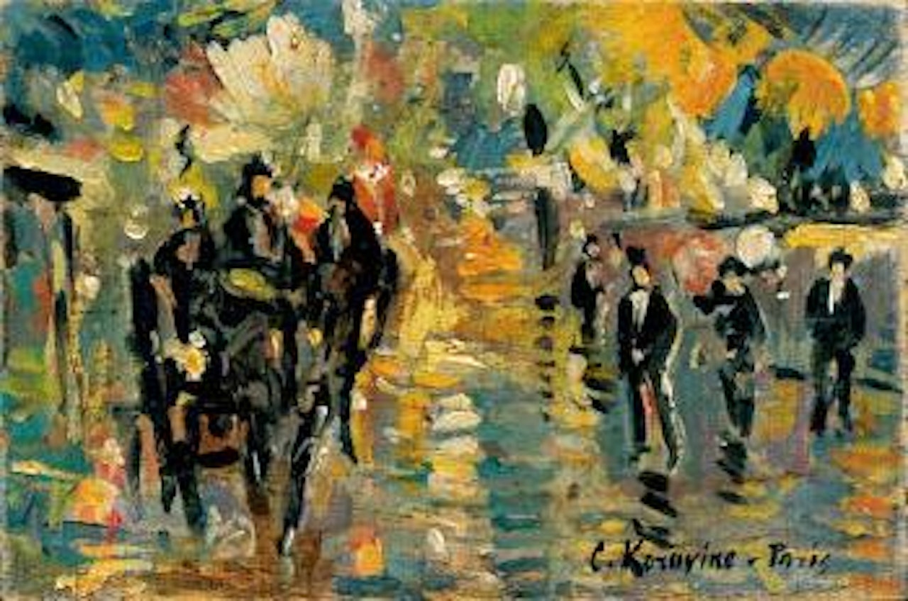 Sortie du music-hall, Paris by Konstantin Alekseevich Korovin