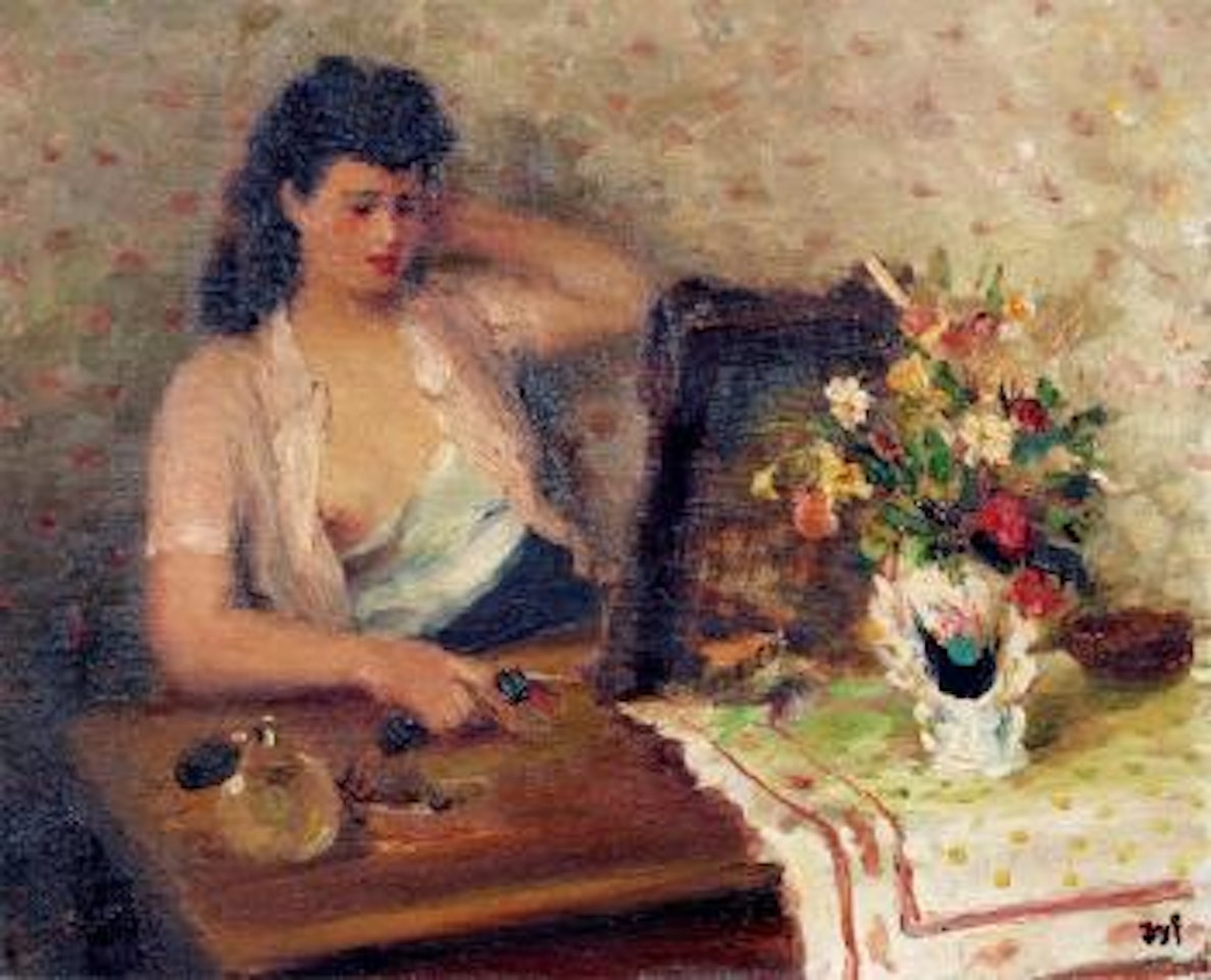Jeune femme a sa toilette-Intimite by Marcel Dyf