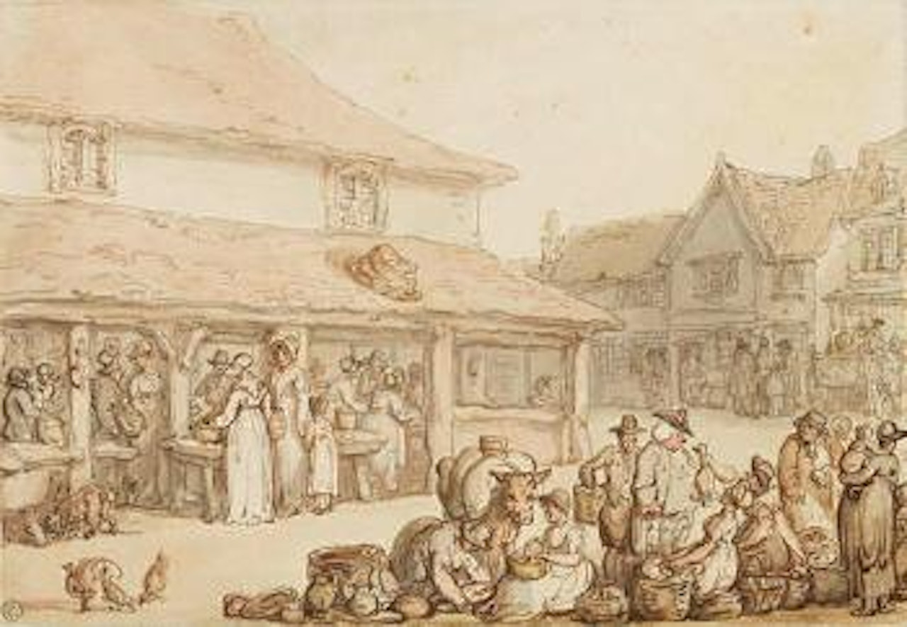 The market place by Thomas Rowlandson