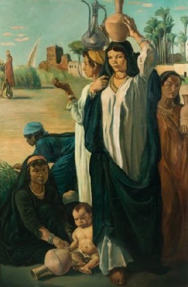 Femmes et enfant au bord du Nil by Emile Bernard