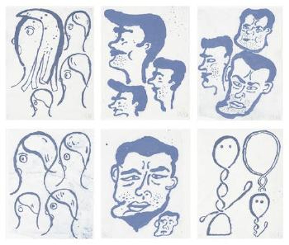 Six Untitled Works (1, 4, 6, 8, 12, 17) by Donald Baechler