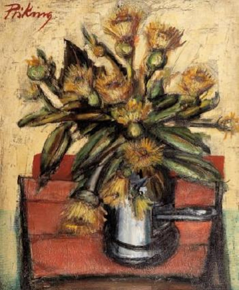 Bouquet sur fond jaune by Franz Priking