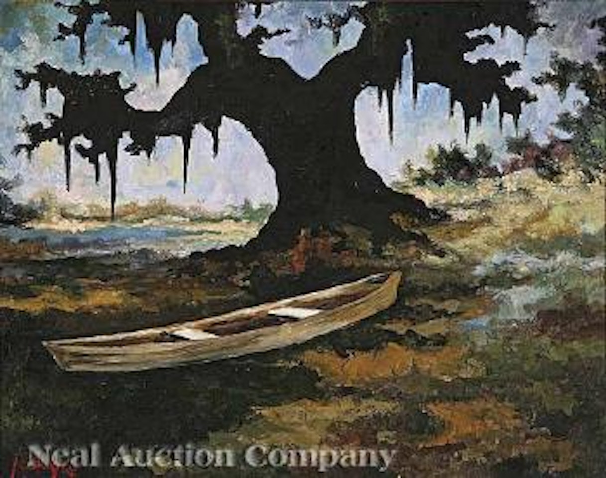 The Pirogue at Bayou Black by George Rodrigue