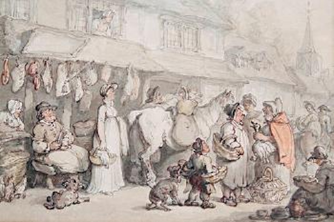 The butcher's shop by Thomas Rowlandson