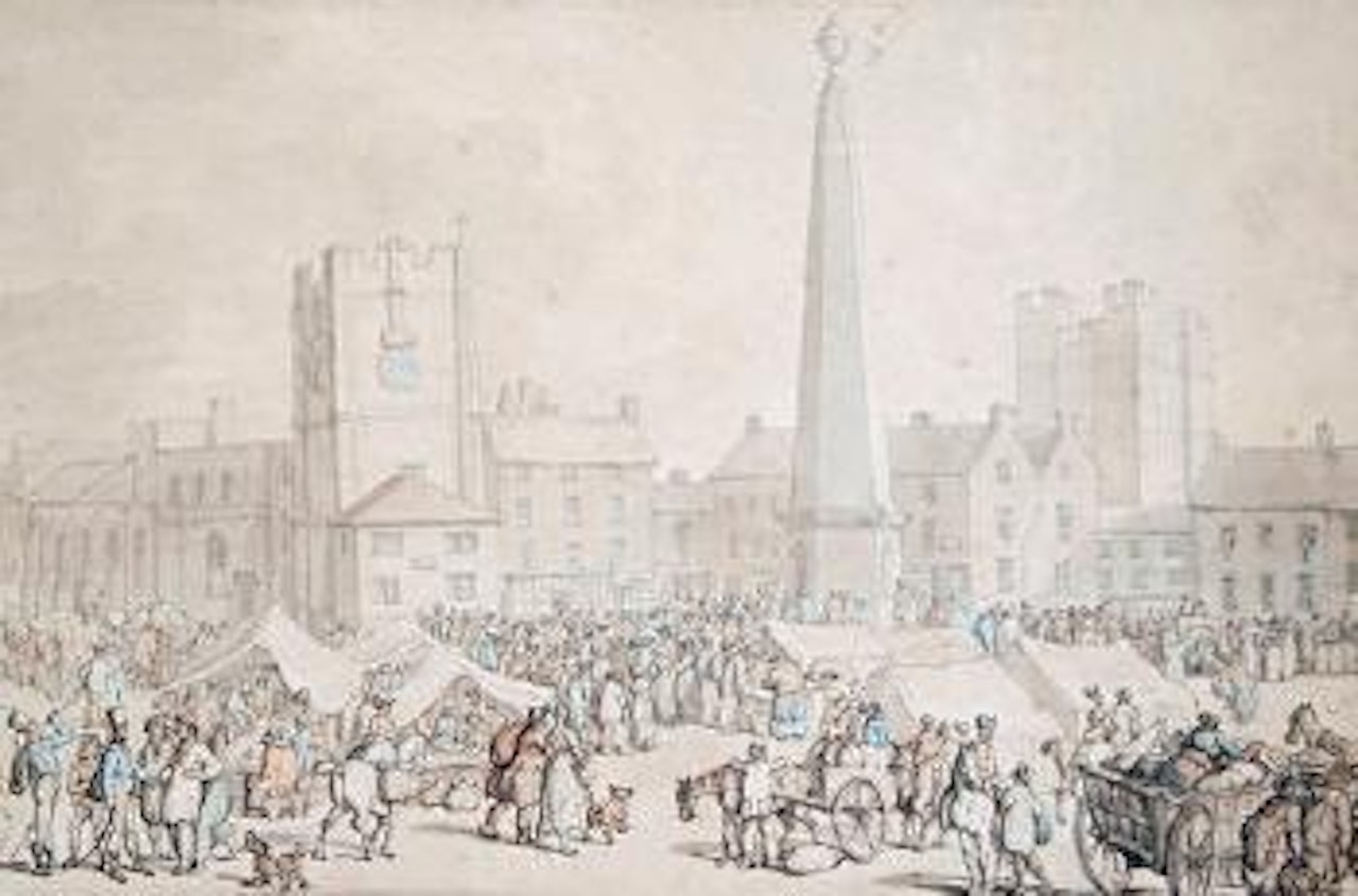 A market town, Richmond, Yorkshire by Thomas Rowlandson