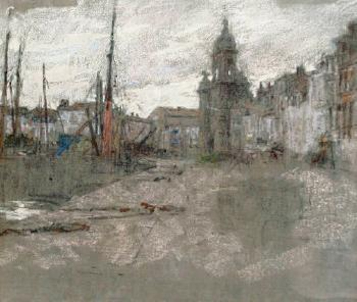 Un quai a la Rochelle by Léon Augustin Lhermitte