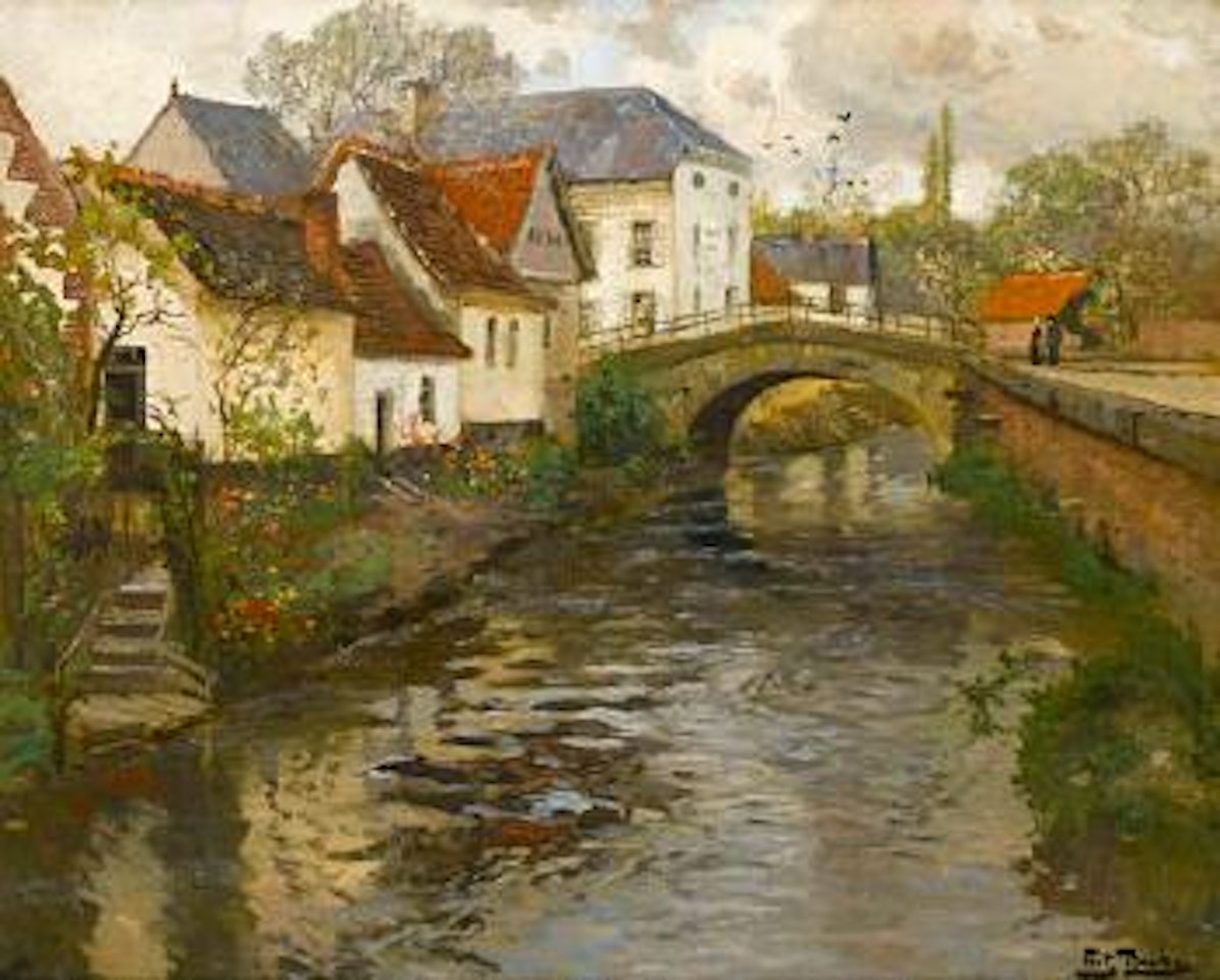 Small town near Le Panne, Belgium by Fritz Thaulow