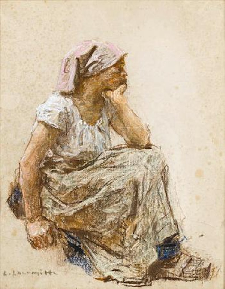 Femme assise by Léon Augustin Lhermitte
