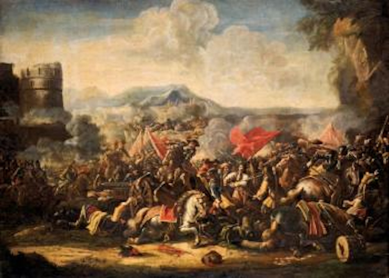 Le choc des cavaliers by Jacques Courtois by French School
